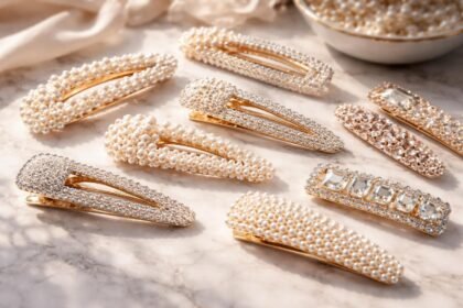 Gyöngyös és köves design hajcsatok különböző stílusokban