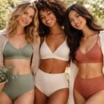 Fenntartható fehérneműmárkák, divatos nők természetes környezetben