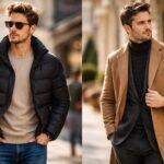 Pufidzseki és szövetkabát összehasonlítása a hideg időre.