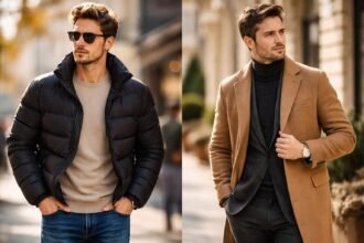 Pufidzseki és szövetkabát összehasonlítása a hideg időre.