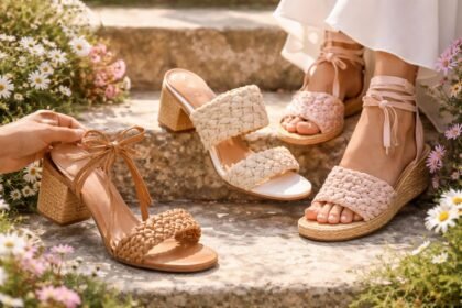 Texturált és fonott női lábbelik tavaszi stílusban