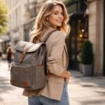 Divatos városi hátizsák női kiegészítővel