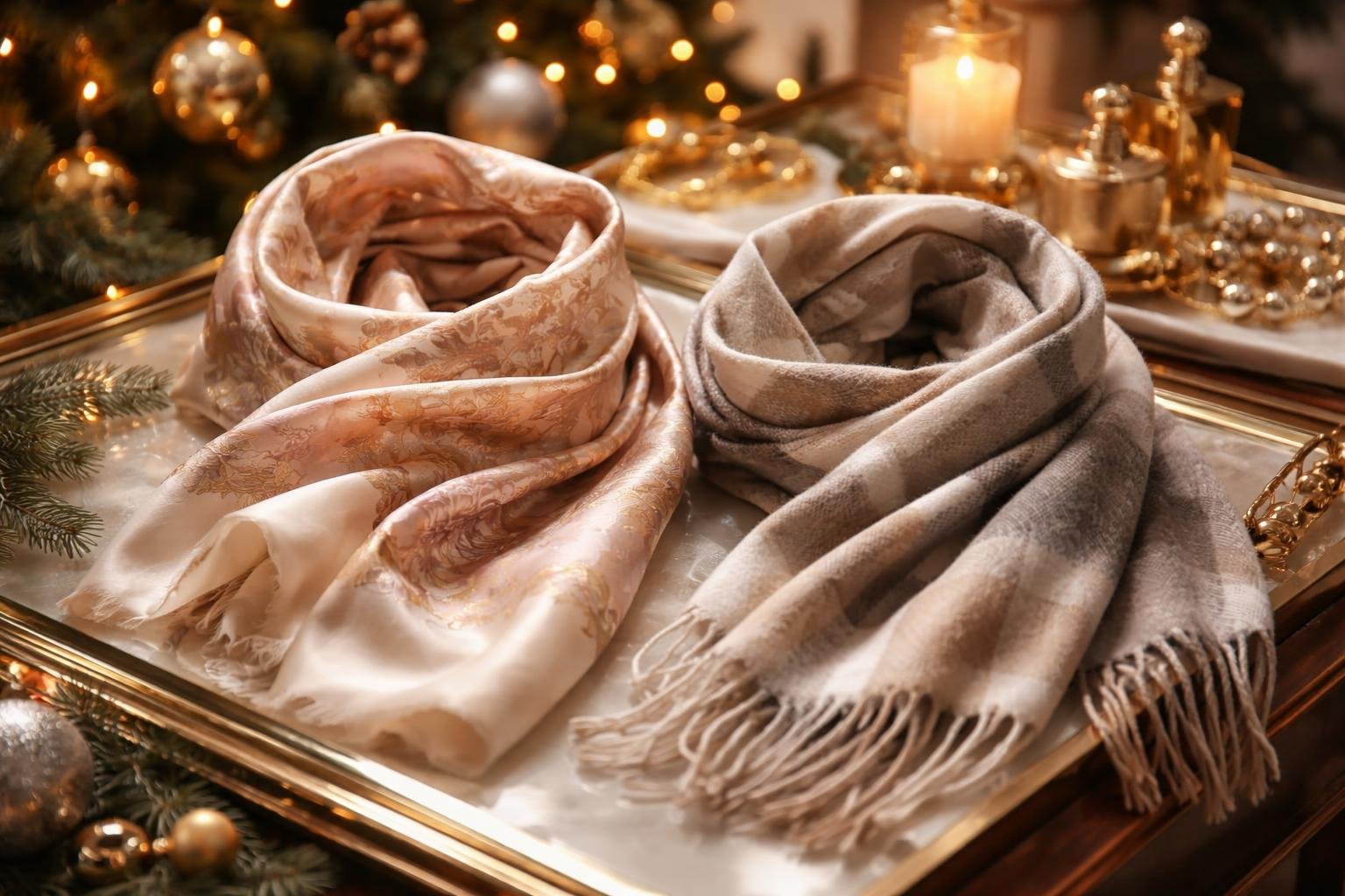 Elegáns selyem és gyapjú sálak ünnepi megjelenéshez