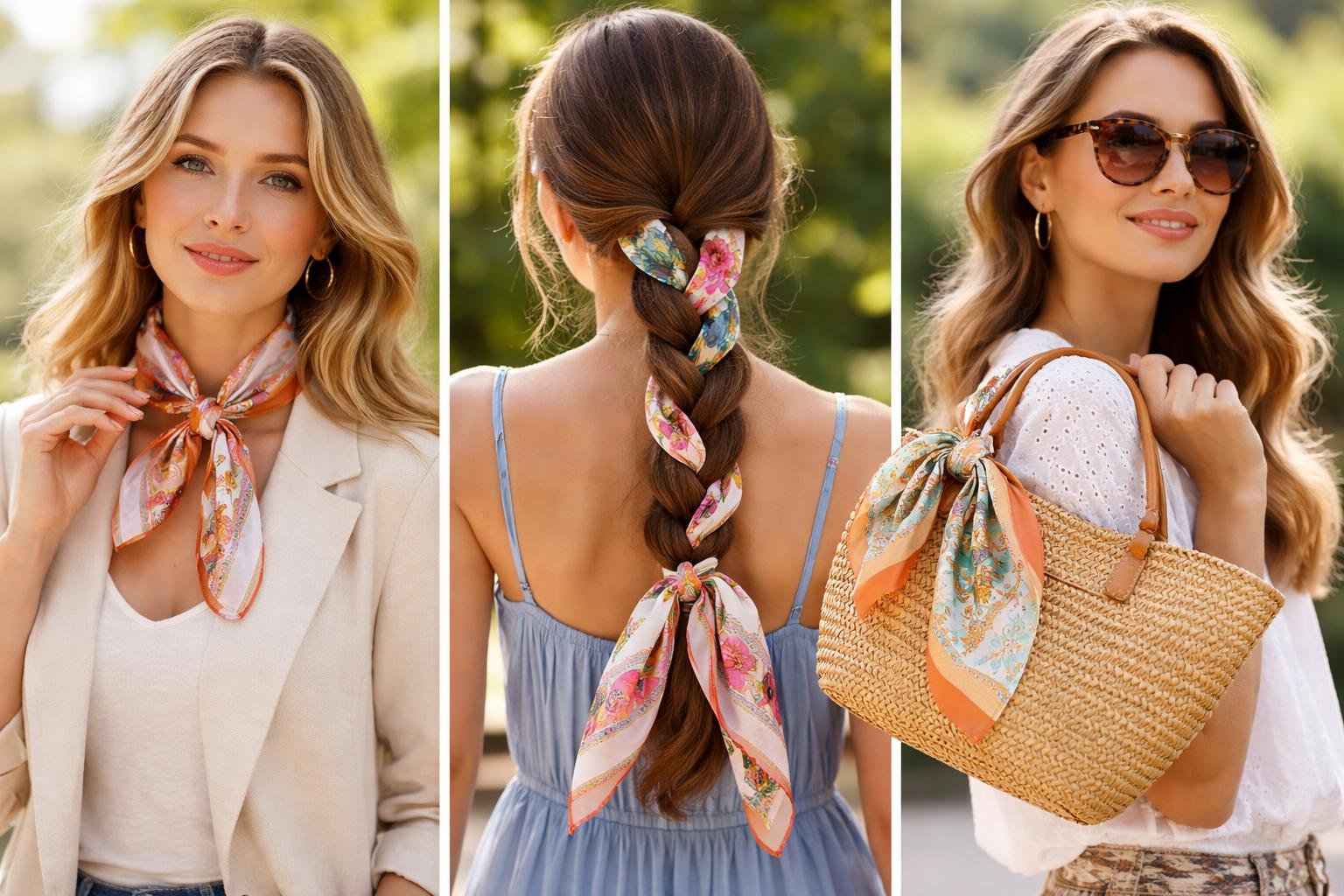 Selyemkendő elegáns styling különböző módokon.