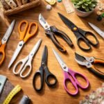 Fiskars ollók különböző típusai kreatív munkához és konyhába.