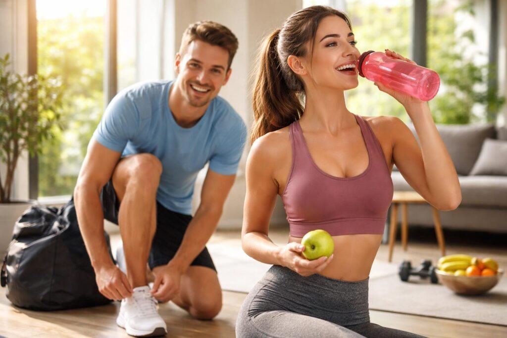 Fiatalok edzés előtt az aktív életmódról szóló cikkhez