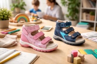 Szamos szupinált szandálok pink és kék színben, gyerekcipők